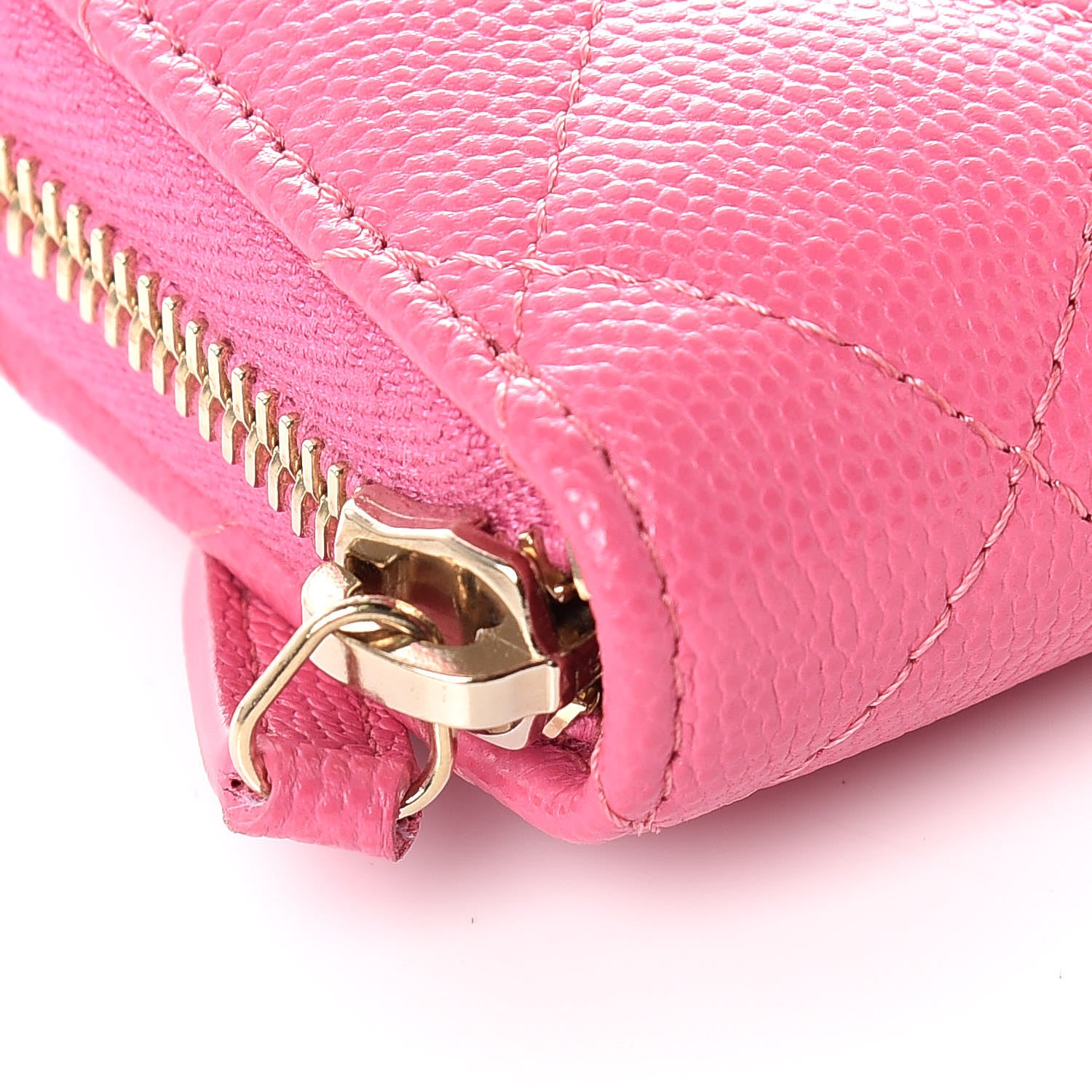 Chanel Caviar Quilted Zip Coin Purse Pink 5 of 11