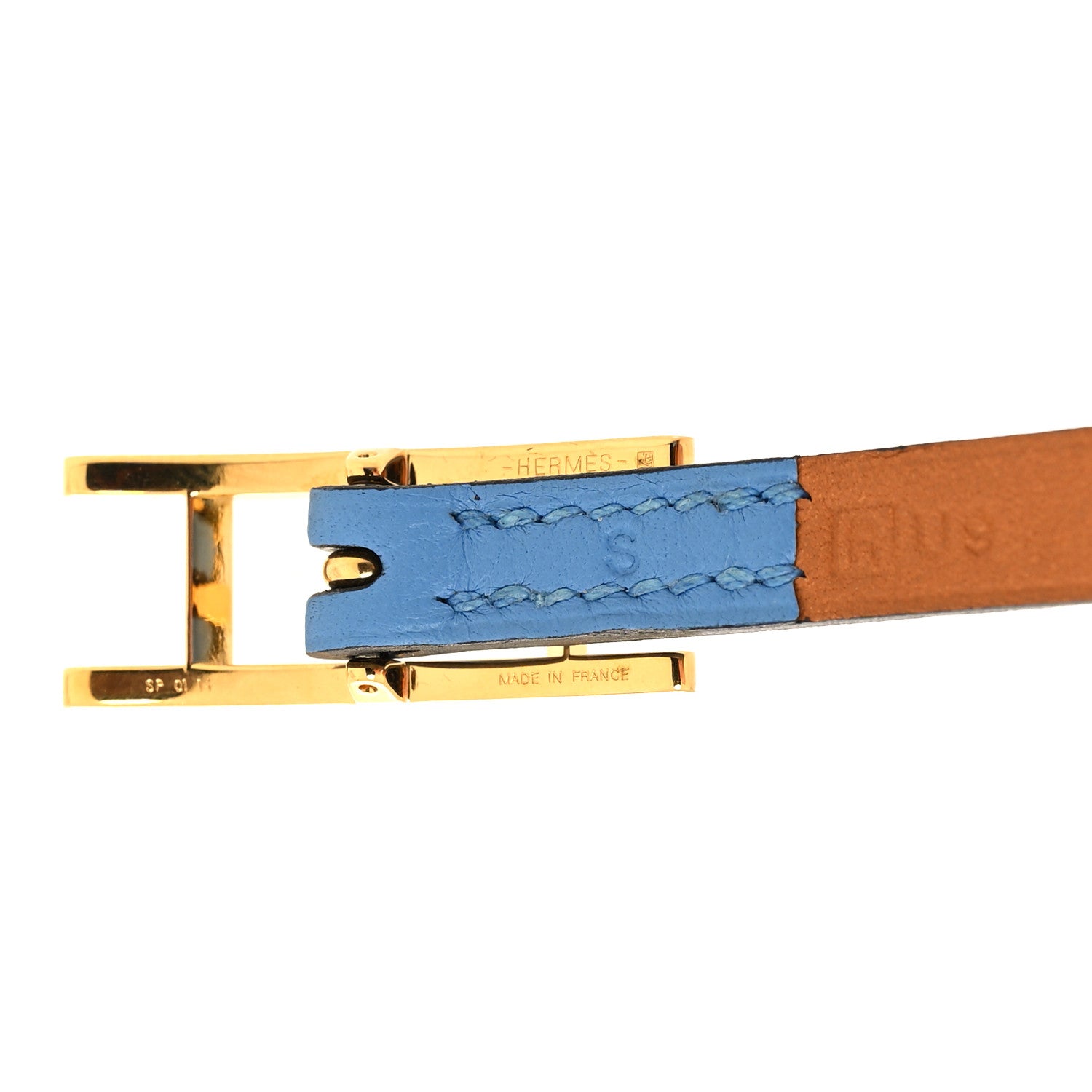 Hermes Swift Hapi 3MM Triple Tour Wrap Bracelet S Bleu Paradis 5 of 5
