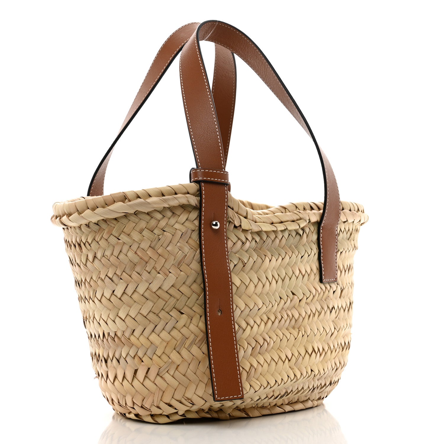 Loewe Raffia Small Basket Tote Bag Natural Tan 3 of 10