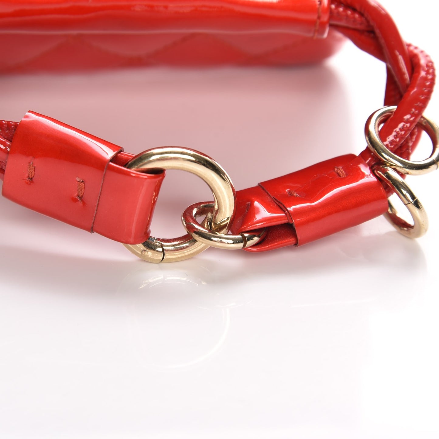 Patent Quilted 2.55 Ankle Wrist Bag Red