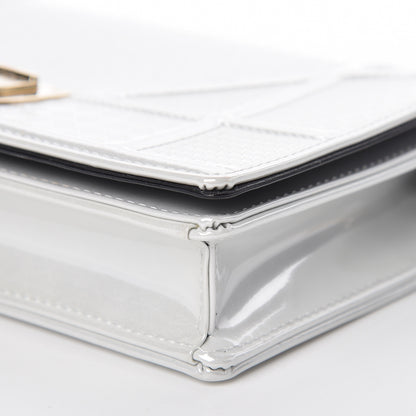 Christian Dior Patent Micro-Cannage Diorama Wallet on Chain Pouch White 12 of 16
