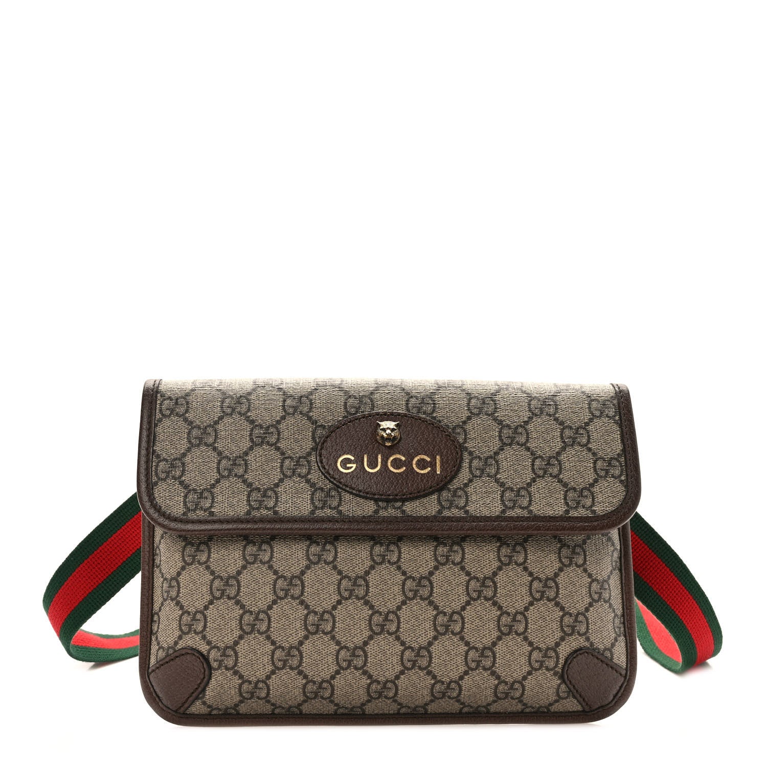 Gucci GG Supreme Monogram Neo Vintage Web Belt Bag Brown 1 of 9
