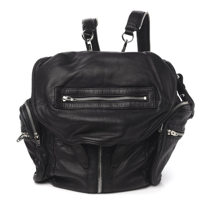 Alexander Wang Lambskin Marti Backpack Bag Washed Black Rhodium Hardware 1 of 7