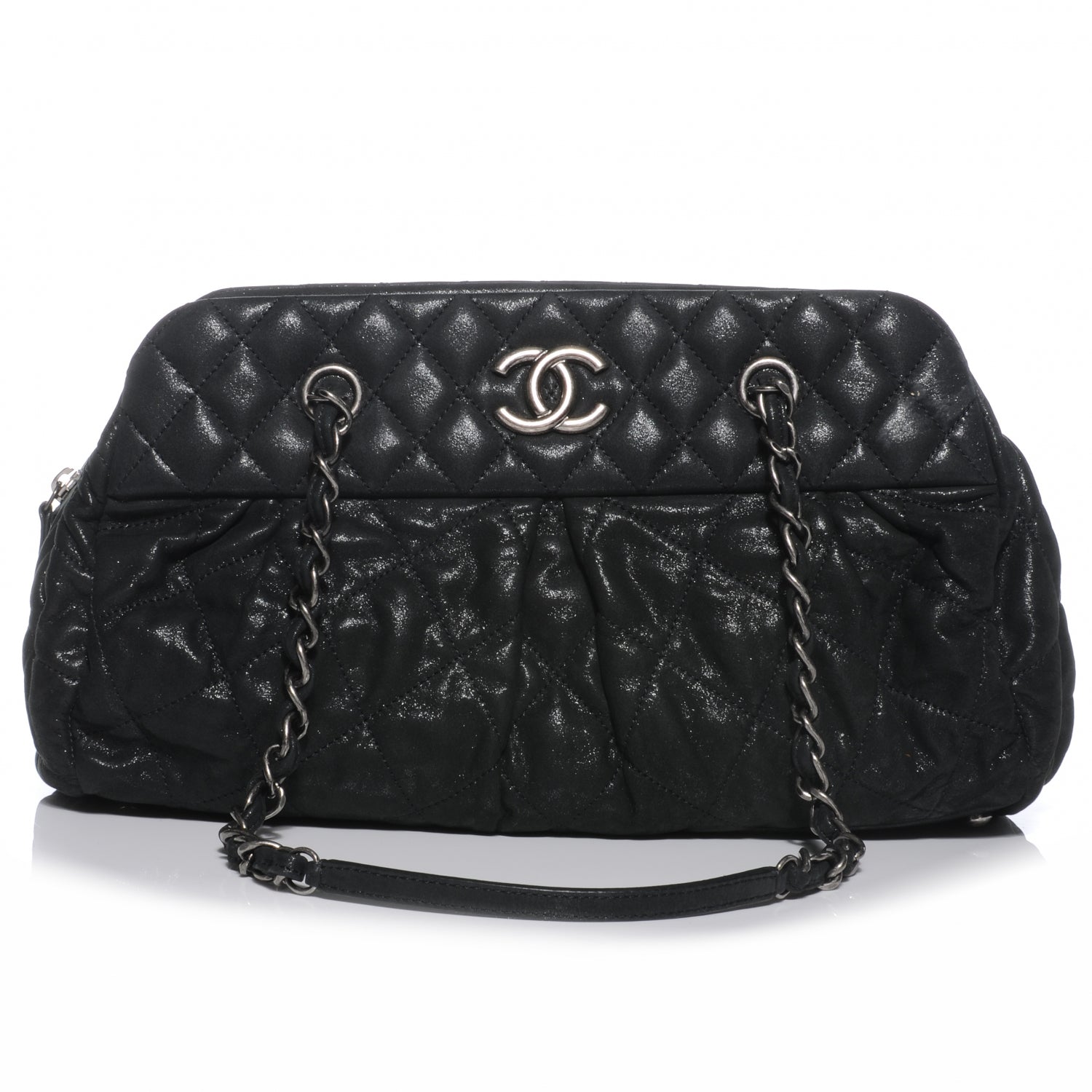 Chanel Iridescent Calfskin Chic Quilt Bowling Bag Black 1 of 7