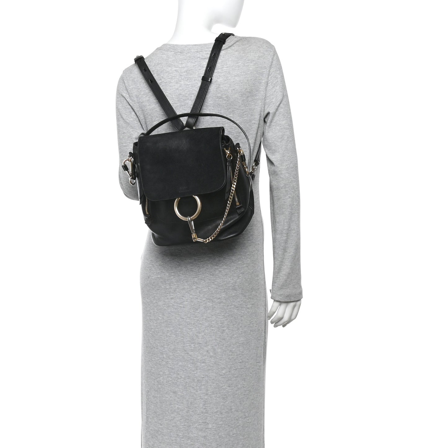 Chloe Suede Calfskin Medium Faye Backpack Black 1867969 – FASHIONPHILE