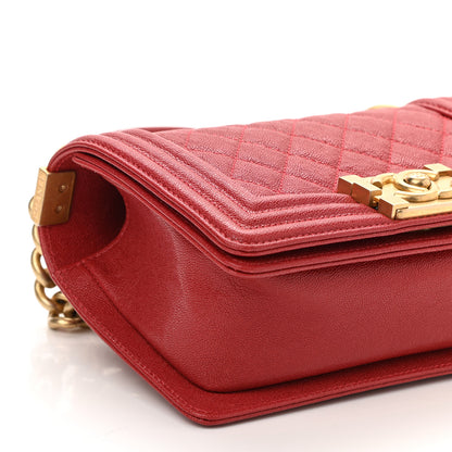 Chanel Caviar Quilted Small Boy Flap Red 9 of 12