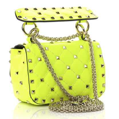 Valentino Garavani Calfskin Micro Rockstud Spike Shoulder Bag Lime 3 of 10