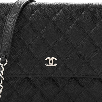 Chanel Caviar Quilted Square Wallet On Chain WOC Black 9 of 12