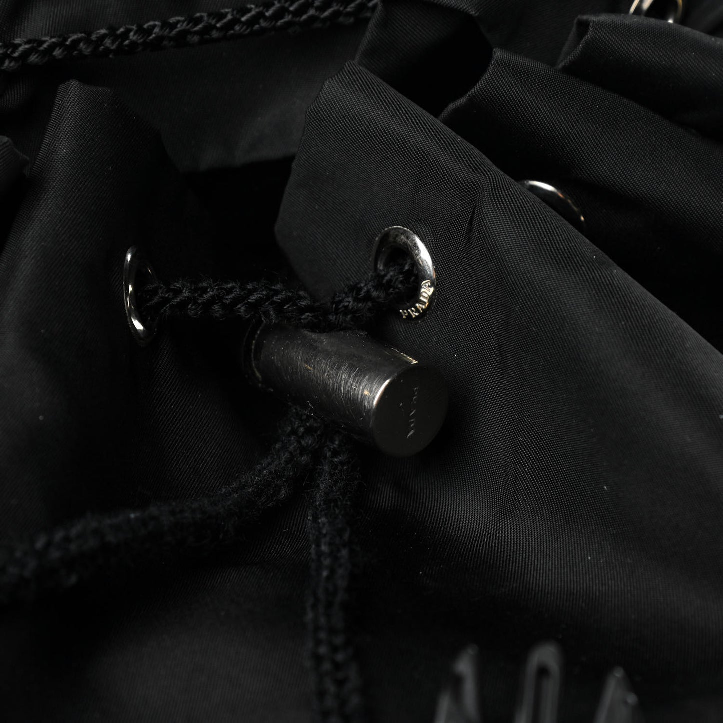 Technical Nylon Saffiano Double Buckle Backpack Black