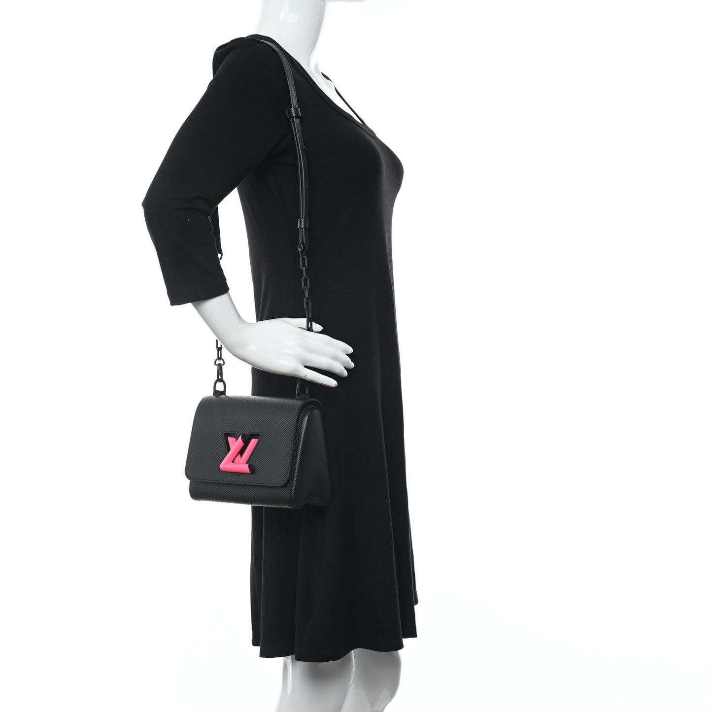 Epi Twist Shoulder Bag PM Black Pink