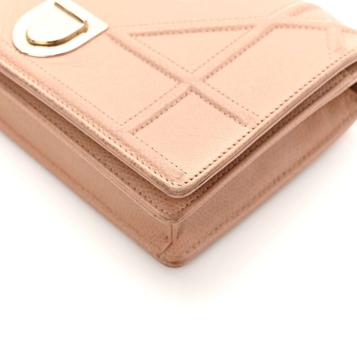 Christian Dior Grained Calfskin Diorama Wallet on Chain Pouch Fard 10 of 12