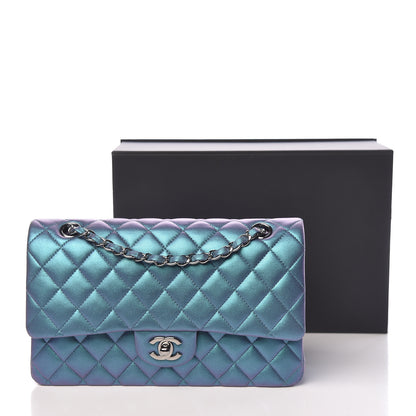 Chanel Metallic Lambskin Quilted Medium Double Flap Turquoise 15 of 15