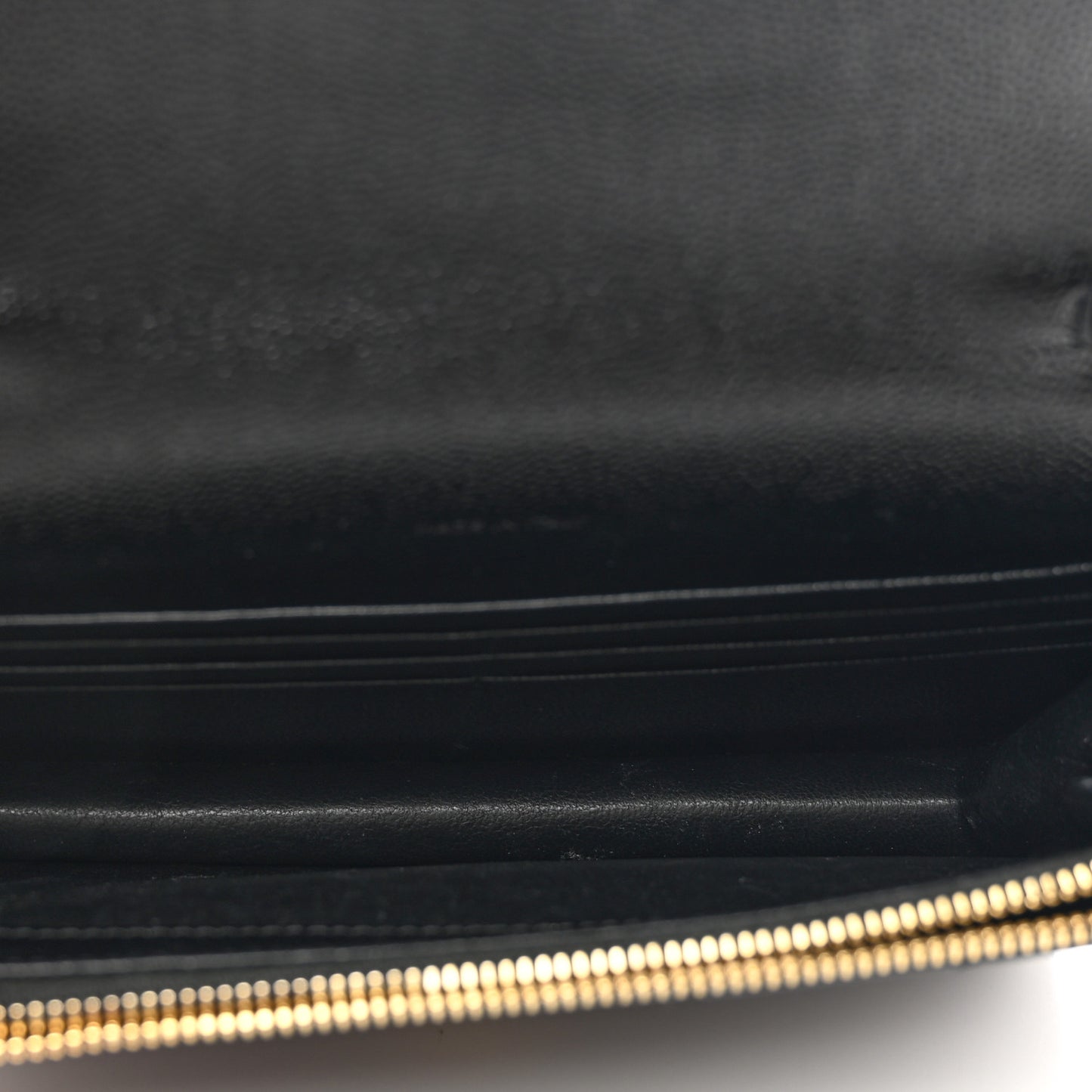 Grain De Poudre Matelasse Chevron Monogram Envelope Chain Wallet Black