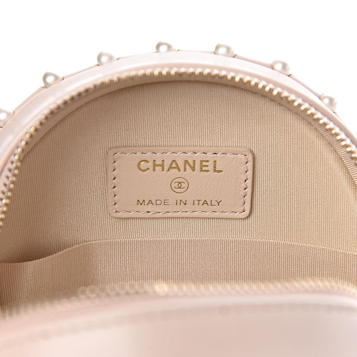 Chanel Calfskin Quilted Pearl Round Clutch With Chain White 6 of 11