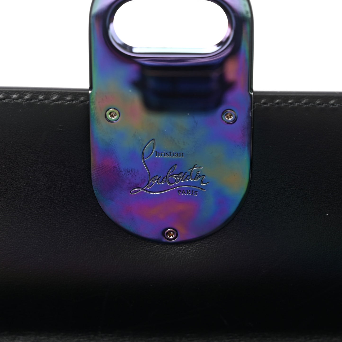 Iridescent Patent Calfskin Mini Elisa Baguette Dark Rainbow