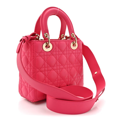 Christian Dior Lambskin Cannage Small My ABCDior Lady Dior Fraise 3 of 10