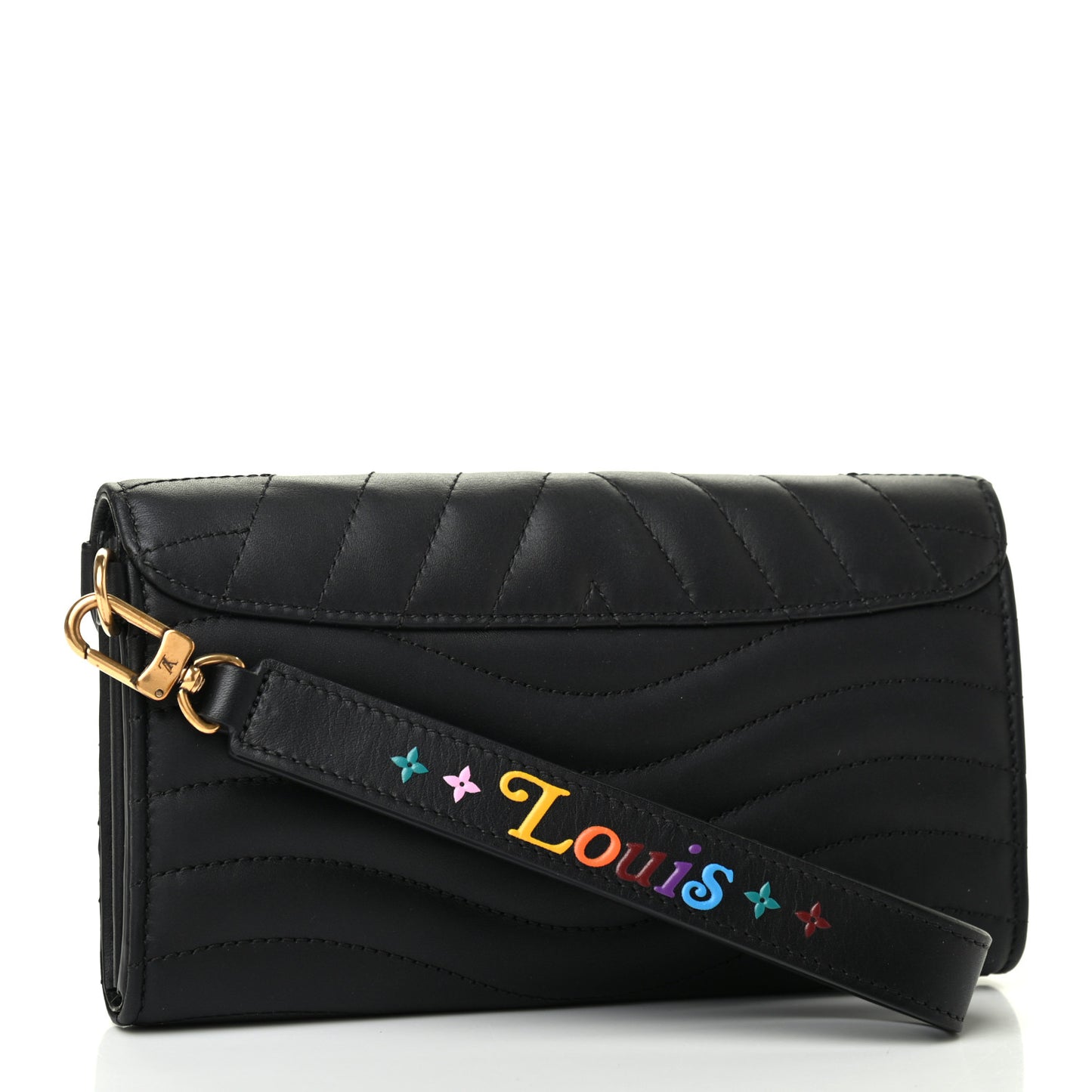 Calfskin New Wave Long Wallet Black