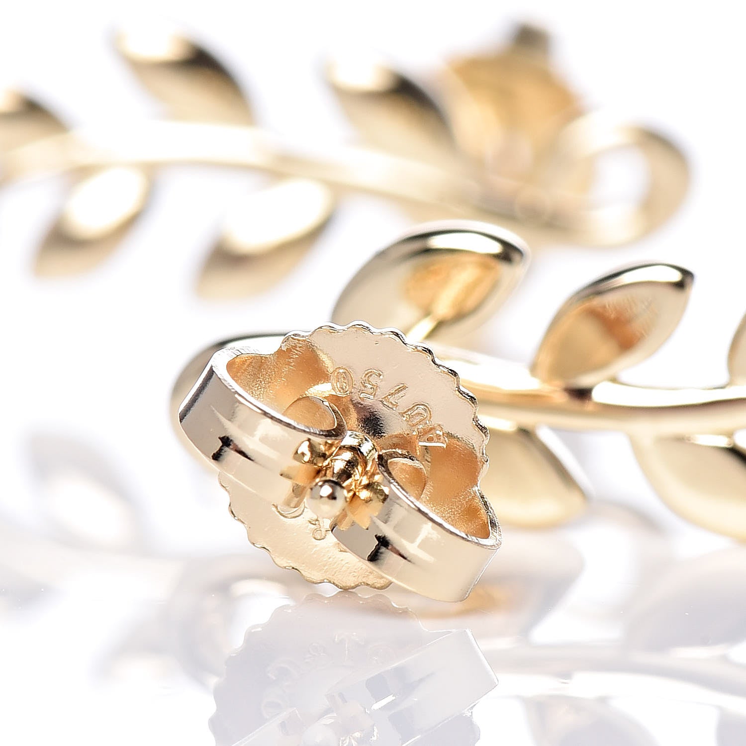 Tiffany 18K Yellow Gold Paloma Picasso Olive Leaf Climber Earrings 4 of 4