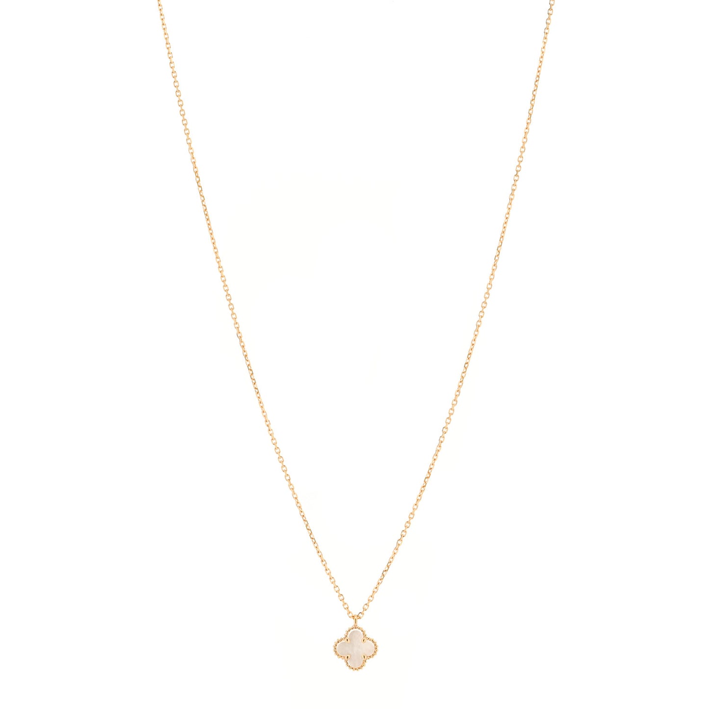 18K Yellow Gold Mother of Pearl Sweet Alhambra Pendant Necklace