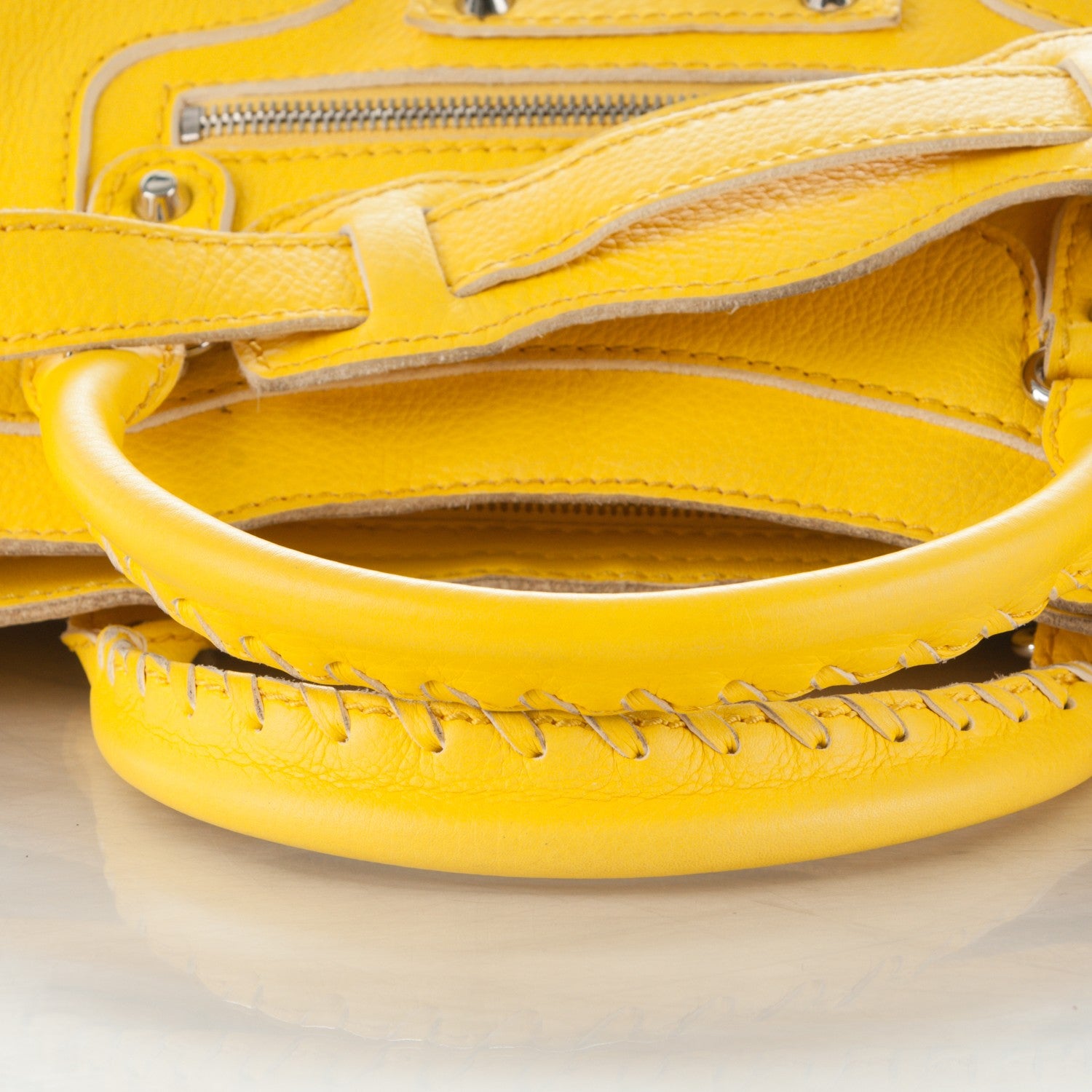 Balenciaga Supple Grained Calfskin Classic Silver Hardware Highlight City Jaune Soleil 6 of 11
