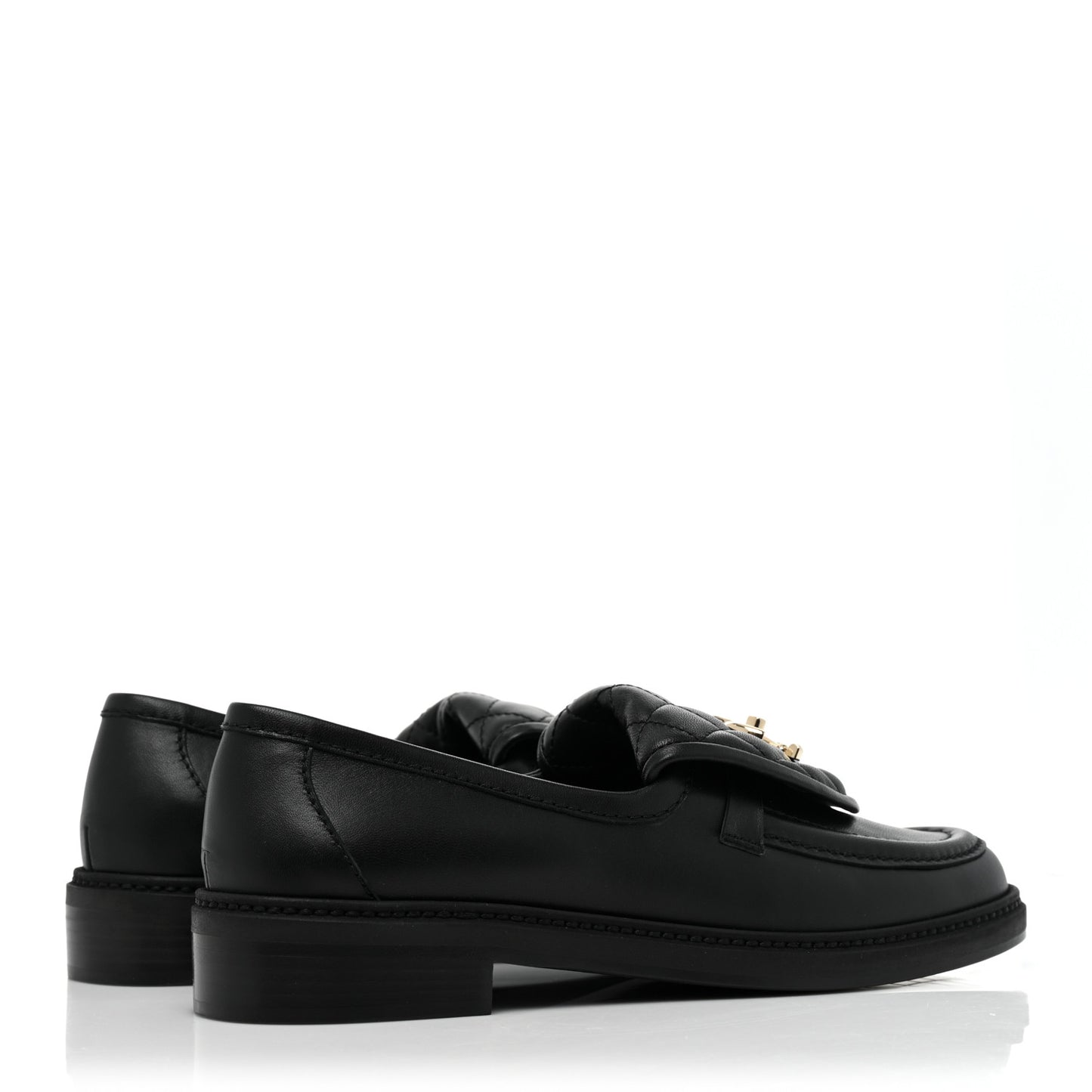 Lambskin Quilted CC Turnlock Loafers 38.5 Black