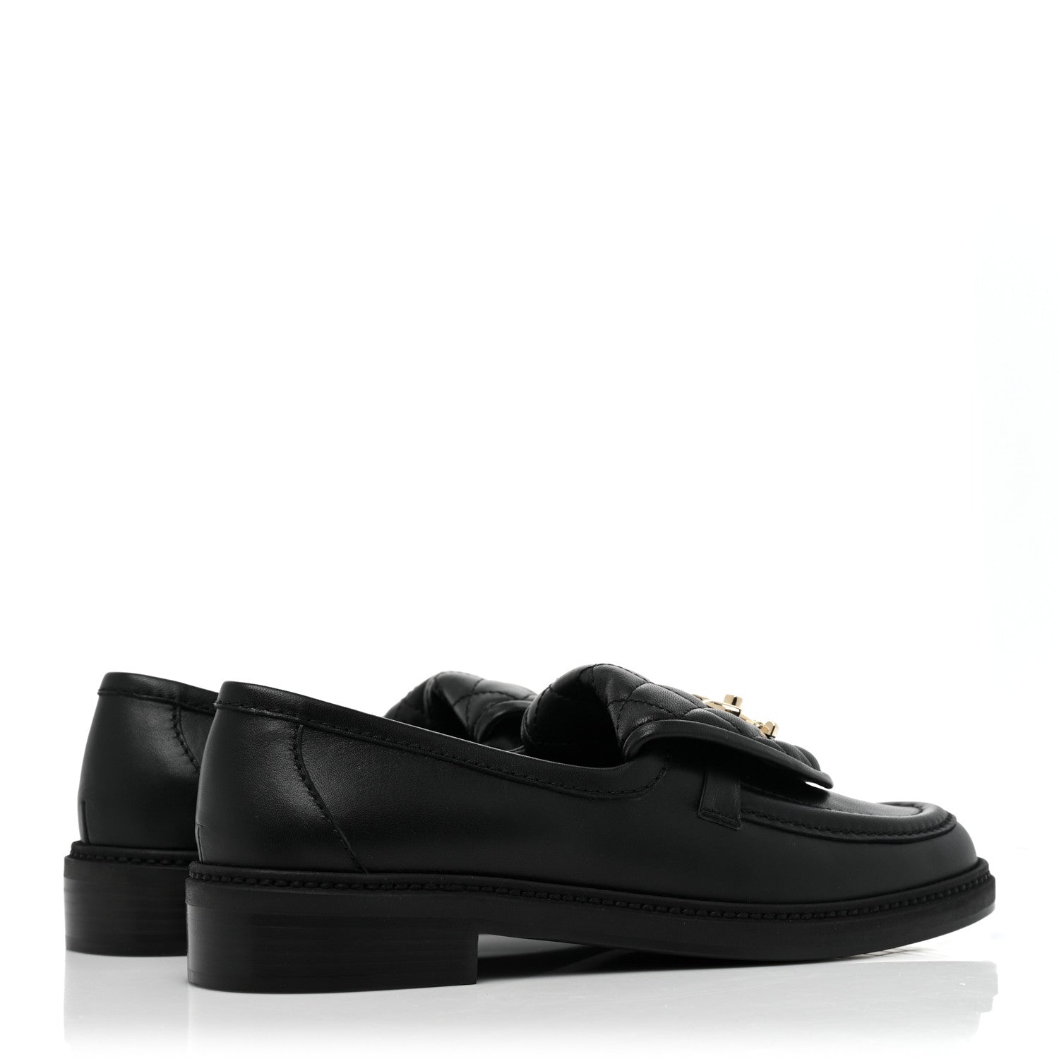 Chanel Lambskin Quilted CC Turnlock Loafers 38.5 Black 4 of 9