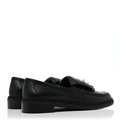 Chanel Lambskin Quilted CC Turnlock Loafers 38.5 Black 4 of 9
