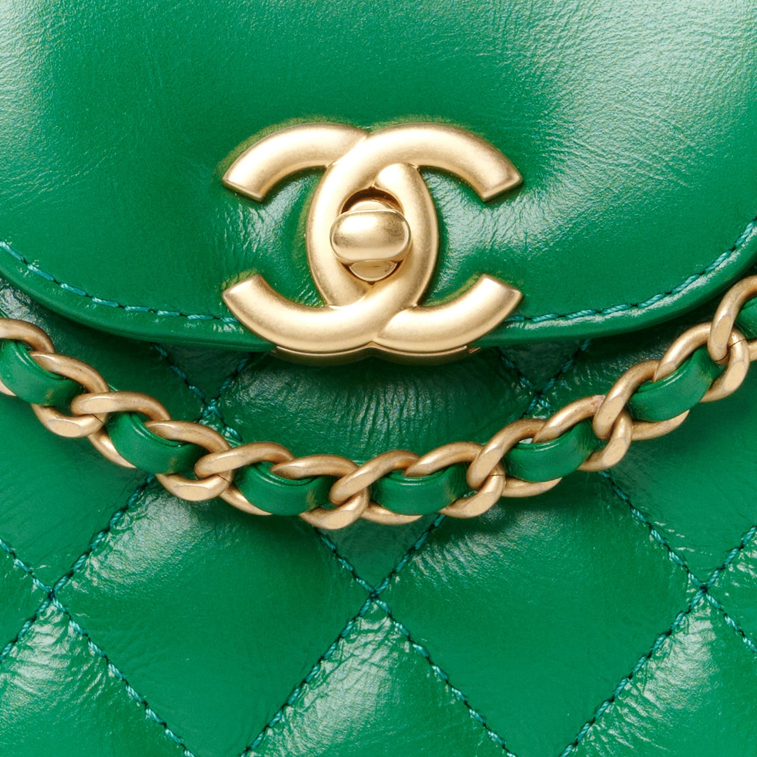 Chanel Shiny Aged Calfskin Quilted Nano Kelly Shopper Green 8 of 11