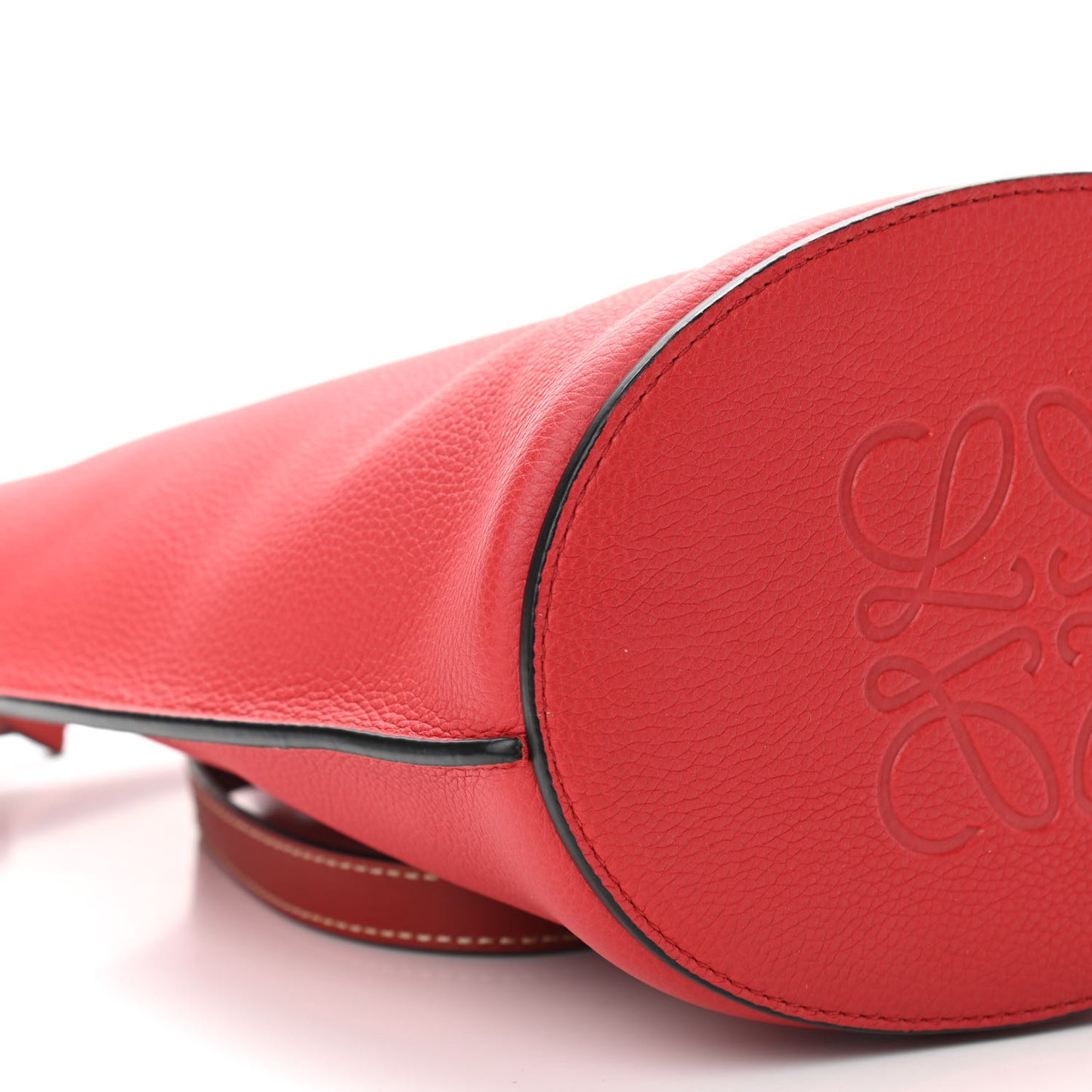 Calfskin Gate Bucket Bag Scarlet Burnt Red
