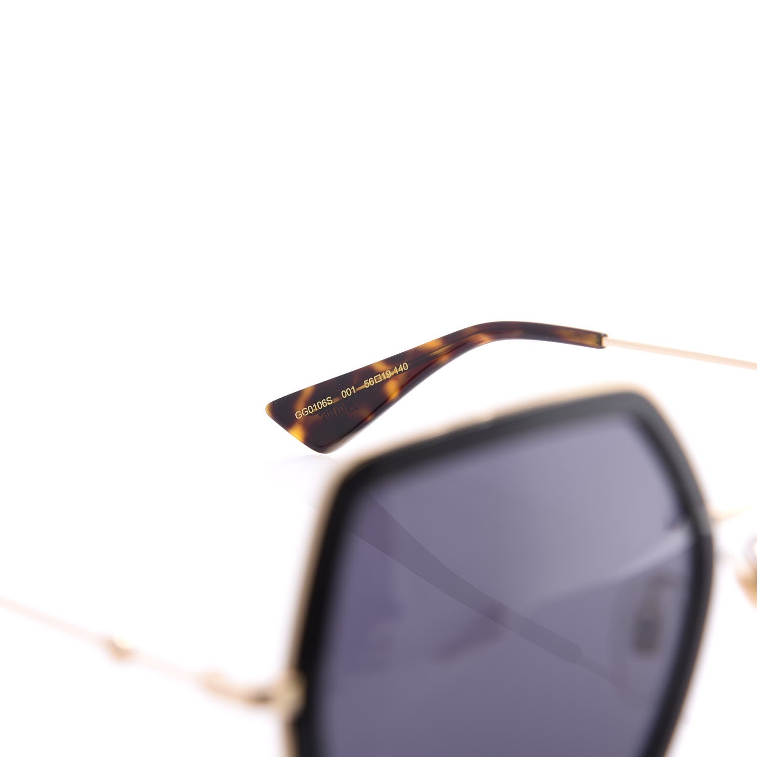 Gucci Acetate Oversize Square Frame GG0106S Sunglasses Black 5 of 7