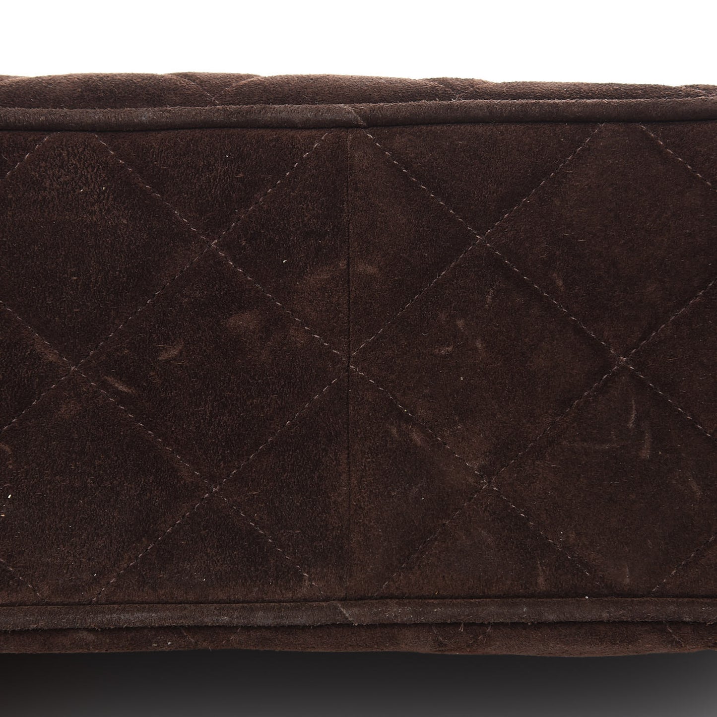 Suede Quilted Medium Single Flap Brown