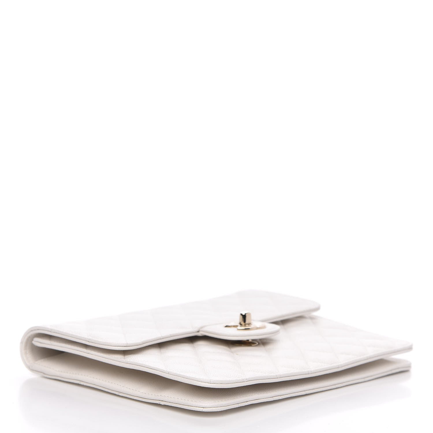 Chanel Caviar Quilted Square Flap Clutch White 4 of 9