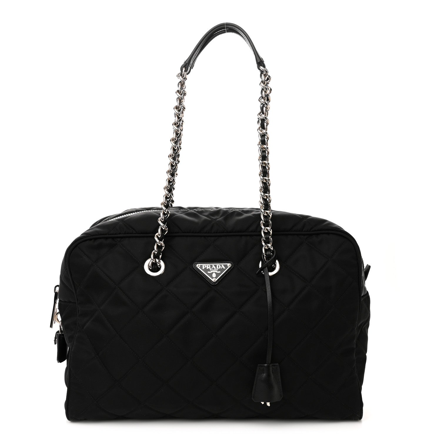 Prada Nylon Tessuto Impuntu Quilted Shoulder Bag Black 1 of 11