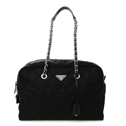Prada Nylon Tessuto Impuntu Quilted Shoulder Bag Black 1 of 11