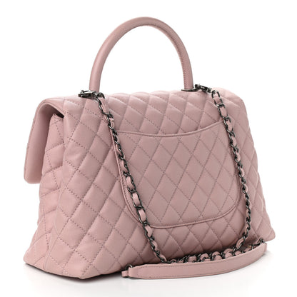 Chanel Caviar Quilted Medium Coco Handle Flap Light Pink 6 of 17