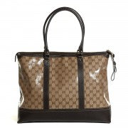 Gucci Crystal Monogram Calfskin Large Business Tote Brown 1 of 18