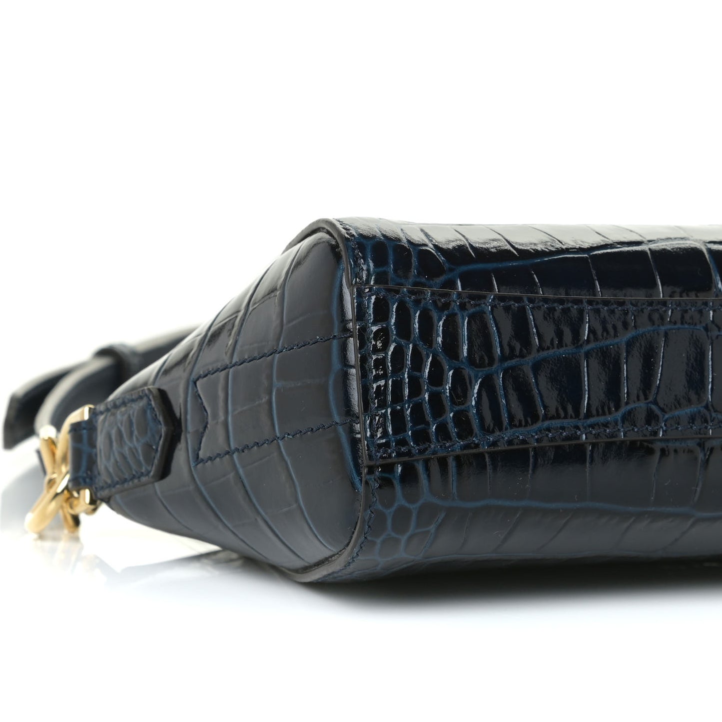 Calfskin Crocodile Embossed Nano Antigona Navy