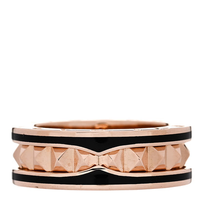 Bulgari 18K Rose Gold Black Ceramic B.Zero1 Rock One-Band Ring 50 5.25 1 of 6