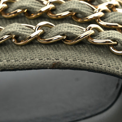 Chanel Canvas Chain Flat Sandals 40 Khaki 13 of 14