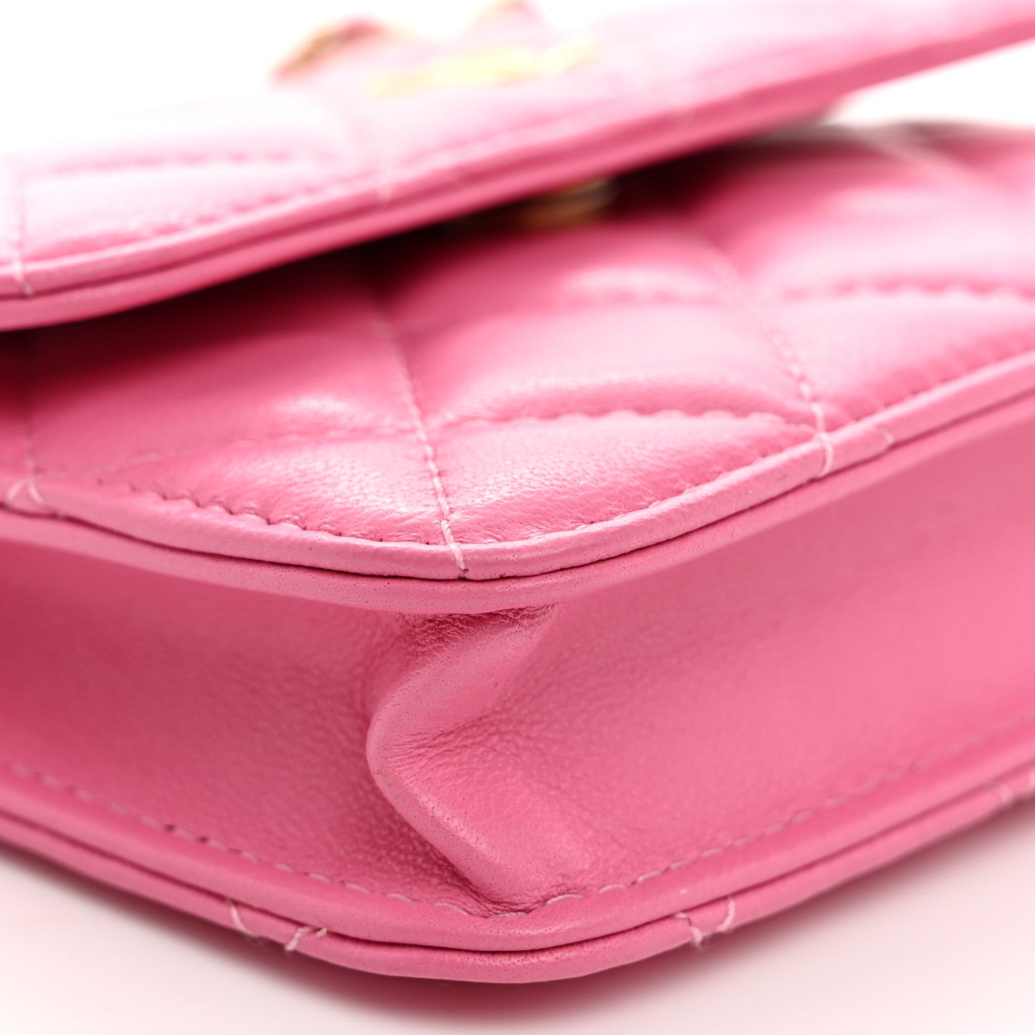 Chanel Lambskin Quilted Pearl Crush Clutch With Chain Pink 6 of 12