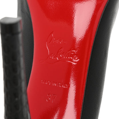 Christian Louboutin Nappa Snakeskin Embossed Maastricht 100 Pumps 37 Black 7 of 9