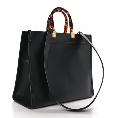 Fendi Vitello King Plexiglass Medium Fendi Sunshine Shopper Tote Black 3 of 10