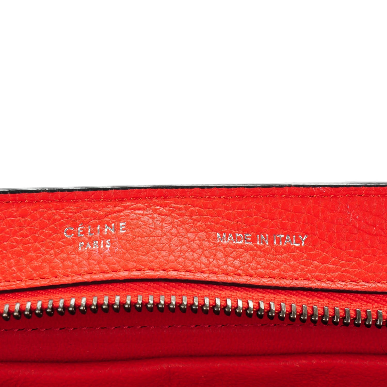 Celine Drummed Calfskin Suede Small Trapeze Coquelicot 6 of 7
