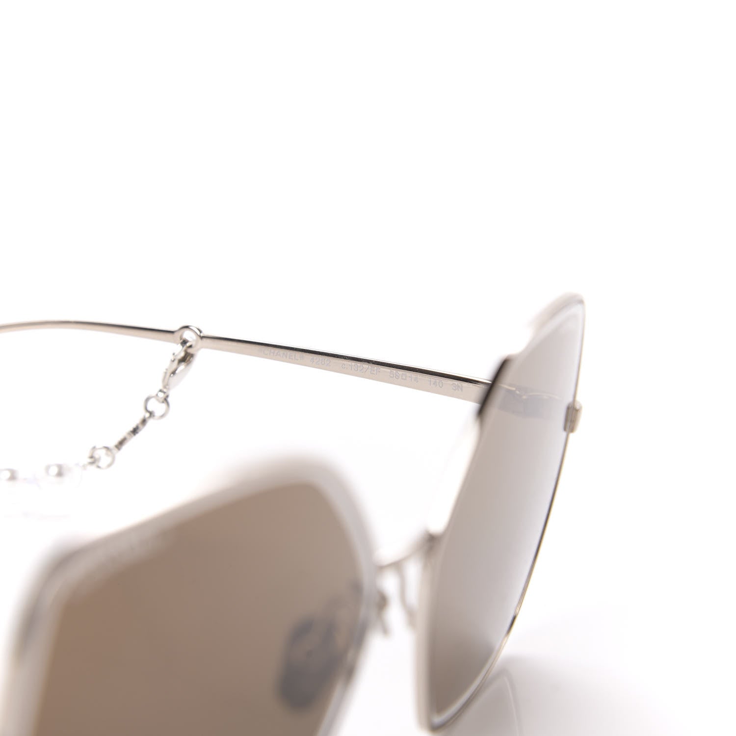 Chanel Butterfly Removable Pearl Chain Sunglasses 4262 Brown 9 of 10