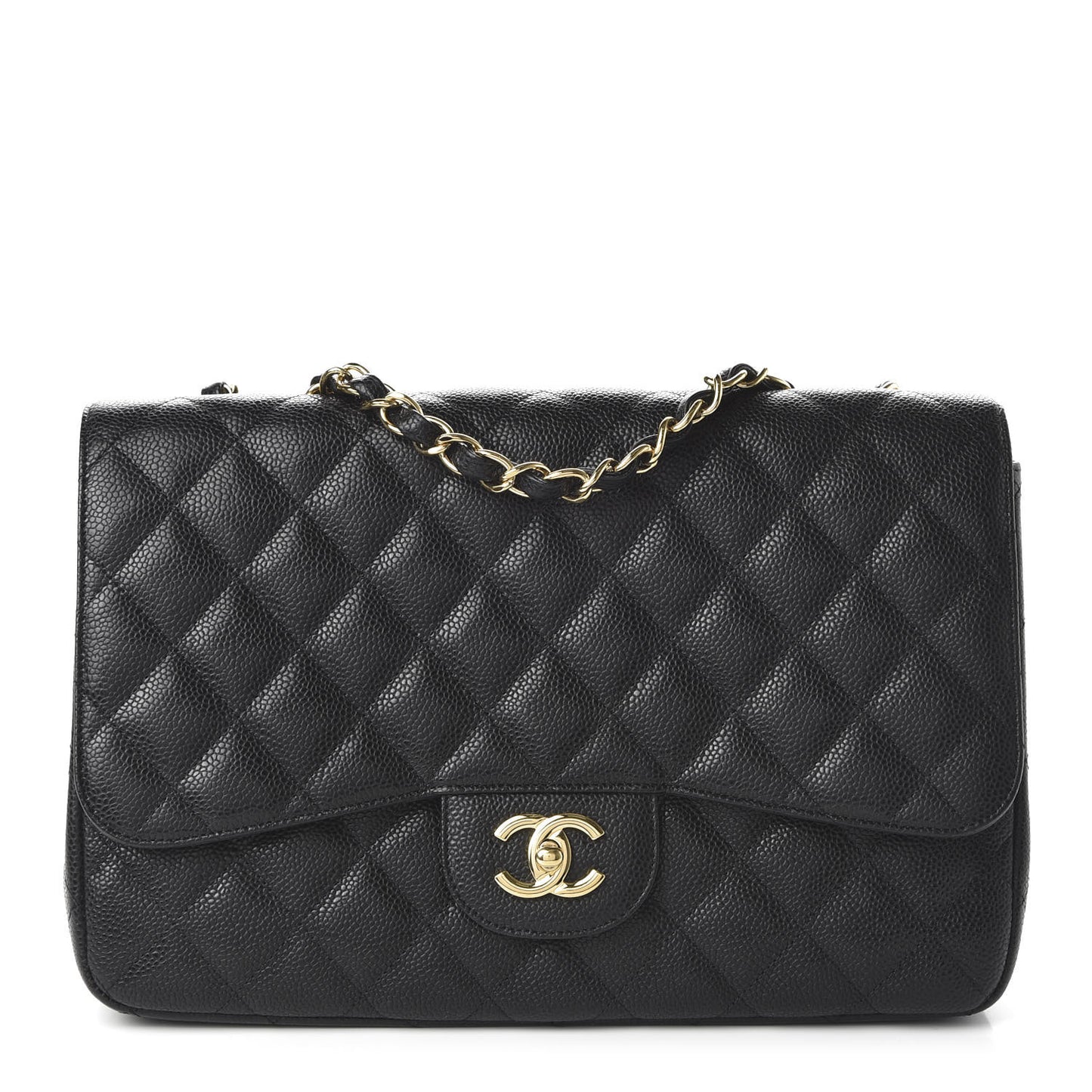 Caviar Quilted Jumbo Single Flap Black