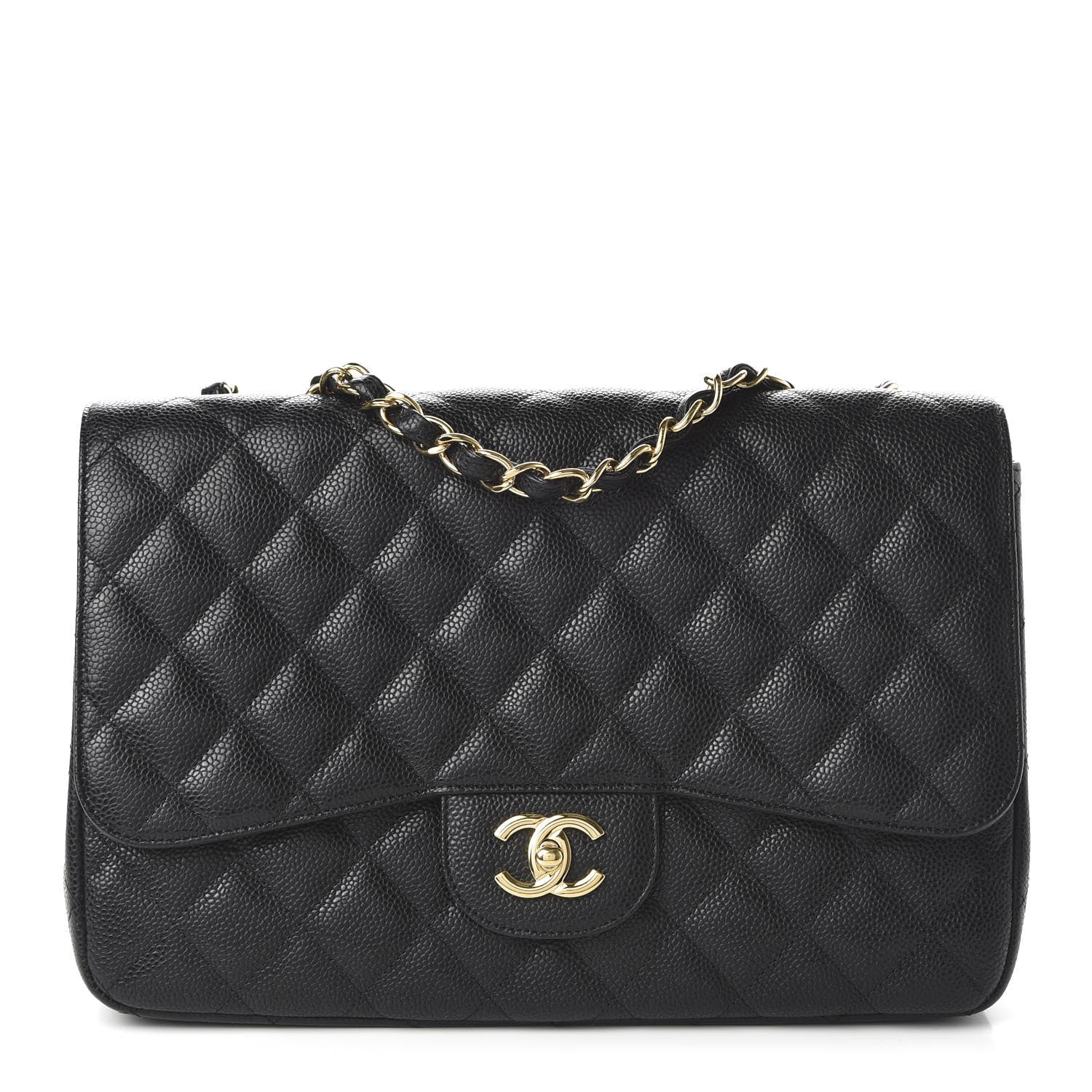 Chanel Caviar Quilted Jumbo Single Flap Black 1 of 11