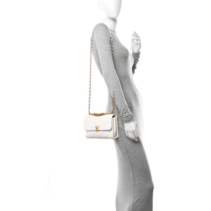 Chanel Lambskin Quilted Small CC Crystal Logo Chain Flap White 2 of 10