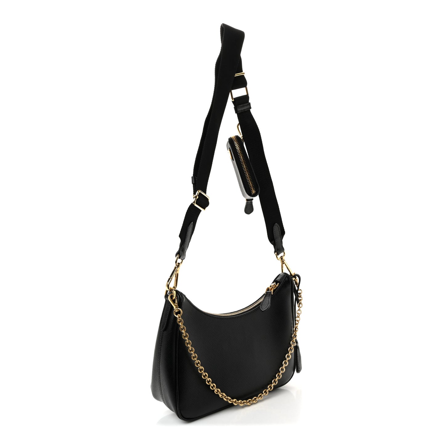 Saffiano Lux Re-Edition 2005 Shoulder Bag Black