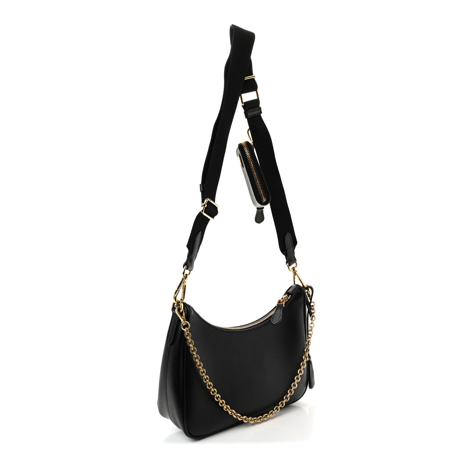 Prada Saffiano Lux Re-Edition 2005 Shoulder Bag Black 3 of 9