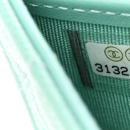 Chanel Caviar Quilted Large Gusset Flap Wallet Light Green 8 of 8